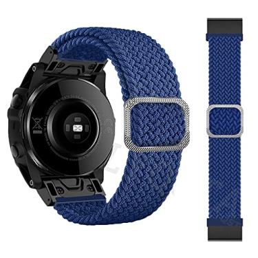 Imagem de MURVE Pulseira de relógio de nylon de 26 mm e 22 mm para Garmin Fenix 7X 7 Fenix 6X 5X 3 3HR Descent MK2 Fenix 6 5 935 Smart Wirstband Tiras de ajuste fácil (Cor: B, Tamanho: 26 mm para Fenix 5X