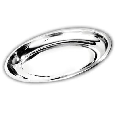 Imagem de Travessa Oval Funda Aço Inox 21cm Para Servir Alimentos Porções Cozinh