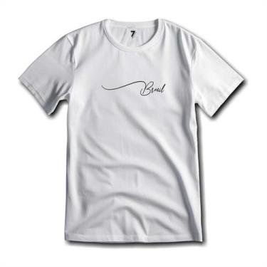 Imagem de Camiseta Básica Patriota Brasil Letra Cursiva Malha Fria - Sete Sete E