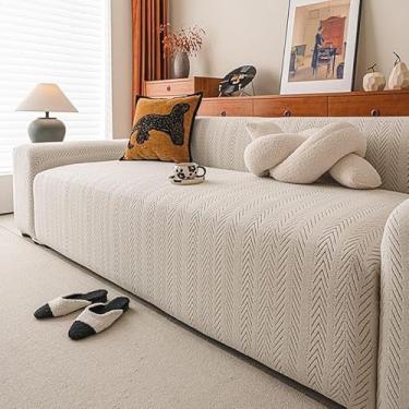 Imagem de Capa de sofá 1, 2, 3, 4 e 5 lugares, protetor móveis veludo grosso luxo, capa cor sólida, elástica para cadeira reclinável(Gray,4-seat 235-300cm)