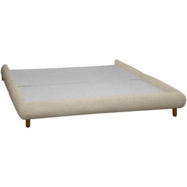 Imagem de Base Cama Box Quarto de Casal 153cm Orgânica Napole Bouclê - SOFA STOR