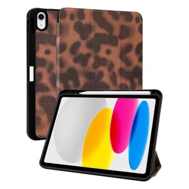 Imagem de Yebowe Compatível com iPad 9ª/8ª/7ª geração, capa de 10,2 polegadas (versão 2021/2020/2019), com porta-lápis, capa de tartaruga, design estético, suporte de três dobras de TPU macio