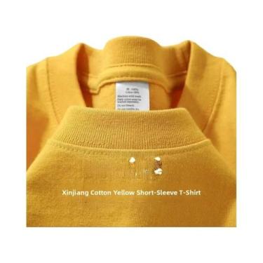 Imagem de Camiseta De Algodão Puro Pesado 500G Com Ombros Caídos E Manga Curta P