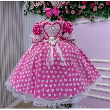 Imagem de Vestido Junino Luxo Ursinho do Sertão Pink - Tecido Tecnosport Plus - 