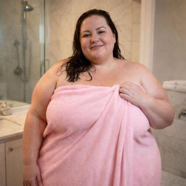 Imagem de Kit 02 Toalhas de Banho Plus Size 1,40x1,0 Macia XXG Banhão Gigante Ca