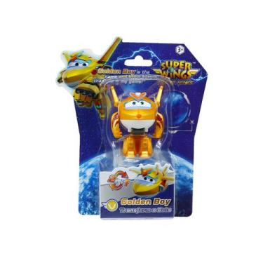 Imagem de Boneco 5cm Avião Golden Boy Transform-a-Bots - Super Wings