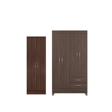 Imagem de Jogo Guarda Roupa e Sapateira 4 Portas Cafe Touch 2 Gavetas Hoy MDP Mais de Casa