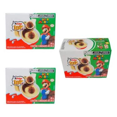 Imagem de KIT 3 Caixas Kinder Joy Super Mario 40g C/ 2 Unidades de 20g