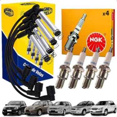 Imagem de Kit Jogo Vela Cabo Original Chevrolet Gm Palio Celta Corsa - Ngk