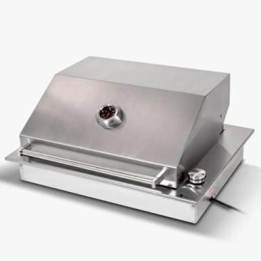 Imagem de Churrasqueira Elétrica de Embutir 220v 60X47 com Tampa em Aço Inox - J