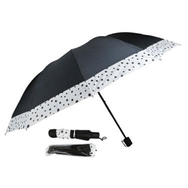 Imagem de Guarda Chuva Bolinha Contra Vento Cabe Na Bolsa Grande Resistente Dobr