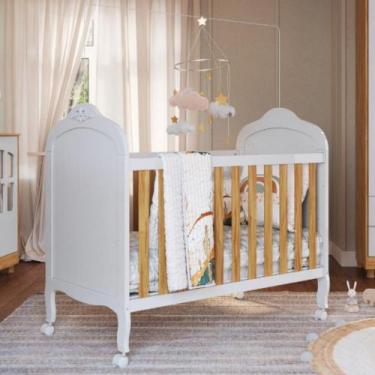 Imagem de Berço Peroba Elô Americano Branco com Amêndoa 2 em 1 Infantil, U, BRAN