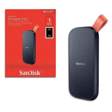 Imagem de SSD Externo Portátil Sandisk, 1TB, USB, Leitura 800MB, Preto e Laranja