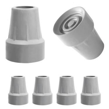 Imagem de Ponteiras de Borracha SenseYo para Bengala 19mm Pacote com 4 Cinza