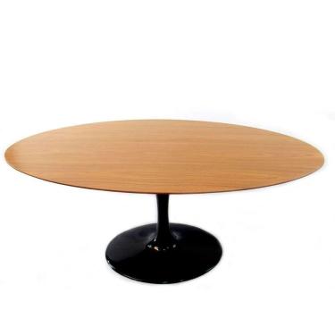 Imagem de Mesa Saarinen Oval 120x80 cm Base Preta Tampo Freijó Preto