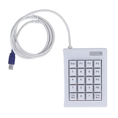 Imagem de Mini teclado numérico, teclado numérico mecânico com fio USB de 20 teclas com tapete antiderrapante, layout estendido de teclado portátil para jogos, interface USB, sem necessidade de driver, para com