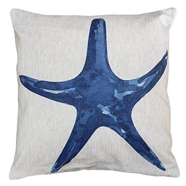 Imagem de Capa Almofada Tema Marítimo/Náutico Em Linho Rústico 45x45 (Estrela do Mar)