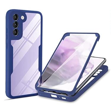 Imagem de Capa transparente para Samsung Galaxy S22/S22 Plus/S22 Ultra, protetor de tela embutido antiarranhões Capa para celular macia TPU+PC à prova de choque, azul, S22 Plus 16,7 cm