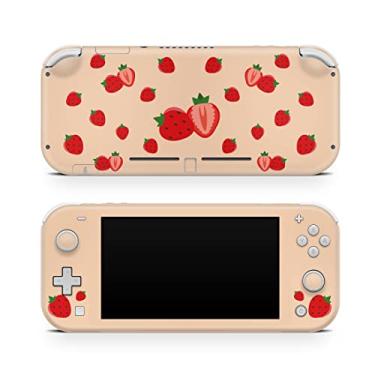 Imagem de Tacky design Pele de morango compatível com Nintendo Switch Lite Skin, Cofee Color Switch Lite Capa Vinil 3 m Decalque Bonito Completo Switch Lite Acessórios