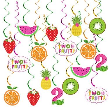 Imagem de Twotti Frutti Decorações de Aniversário, Tutti Frutti, Decorações de Redemoinho Pendurado, Abacaxi, Melancia Morango, Laranja, Frutas de Verão, Decorações de Festa de 2º Aniversário