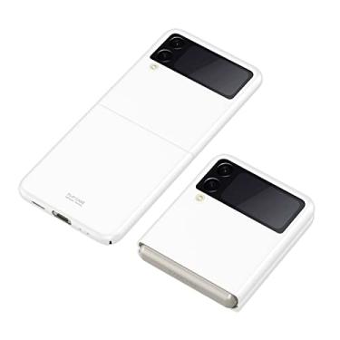 Imagem de Capa flip para Samsung Galaxy Z Flip 3 5G Case, Galaxy Z Flip 3 5G Case, Capa de PC rígido design dobrável, capa protetora fina e leve capa resistente capa protetora para telefone capa traseira (cor: branco)
