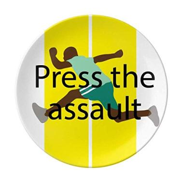 Imagem de Prato decorativo de porcelana para mesa Press The Assault