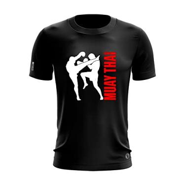 Imagem de Camiseta Academia Corrida Muay Thai Treino Luta Arte Marcial Cor:Preto;Tamanho:P