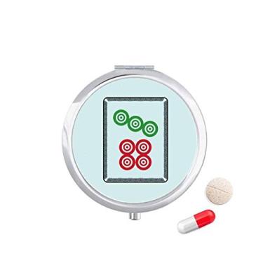 Imagem de Caixa de comprimidos Mahjong com 7 pontos circulares para armazenamento de remédios