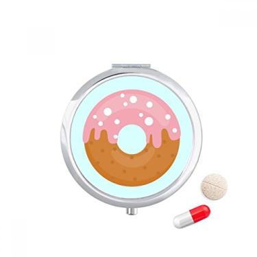 Imagem de Porta-comprimidos de comida doce rosa creme para rosquinha e sobremesa caixa de armazenamento de remédios