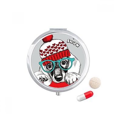 Imagem de Linda caixa de comprimidos com ilustração de aquarela para cães, caixa de armazenamento de remédios