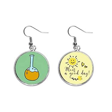 Imagem de Garrafa de vidro Checal Reaction Ear Drop Sun Flower Brincos Joias Fashion