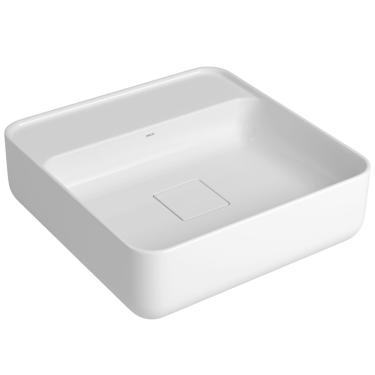 Imagem de Cuba Quadrada E Apoio Com Mesa 40Cm Deca Slim Branca L.11040.M.17