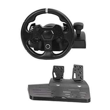 Volante de corrida de jogo de pc, volante universal de corrida de carro usb  de 270 graus com pedais para ps4, ps3, ps2, pc, x360, interruptor ns