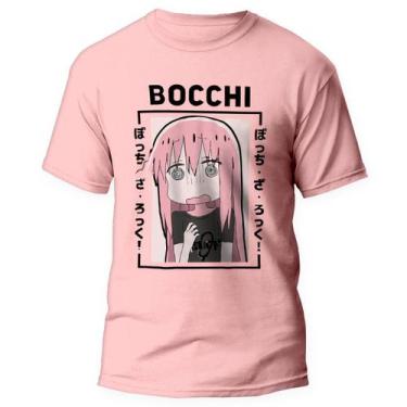 Imagem de Camiseta Bocchi The Rock Band Anime 2 Unissex Rosa - Kamisetas Otaku