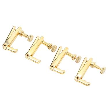 Imagem de Ajustador de Cordas de Violino Ajustador Fino de Cordas Afinador Fino de Violino, 4 Peças Afinador Fino de Violino Metal Dourado Corda Resistente Ao Desgaste Ajustador Fino de