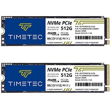 Imagem de Timetec SSD NVMe PCIe Gen3x4 8Gb/s M.2 2280 3D NAND TLC 350TBW de alto desempenho, velocidade de leitura/gravação de cache SLC de alto desempenho de até 2.000/1.600 MB/s Unidade de estado sólido