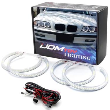 Imagem de iJDMTOY Kit de iluminação anel halo Angel Eyes LED branco xenon 284-SMD 7000K, compatível com BMW E46 série 3 acabamentos de halogênio