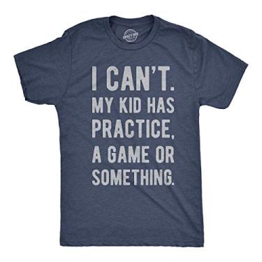 Imagem de Camiseta masculina divertida I Cant My Kid Has Practice A Game Or Something Dia dos Pais, Azul-marinho mesclado - Kid Has Practice, G