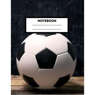 Imagem de Caderno de composição: Livro pautado amplo de futebol | 21,5 x 28 cm, 120 páginas | Material de volta às aulas para meninos e meninas, estudantes e professores