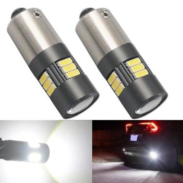 Imagem de Eluseastar Lâmpadas LED BAY9S H21W brancas 6000K 12V-24V 15LED SMD4014 Canbus sem erros com projetor para luzes laterais do carro, luz interior de reserva, pacote com 2