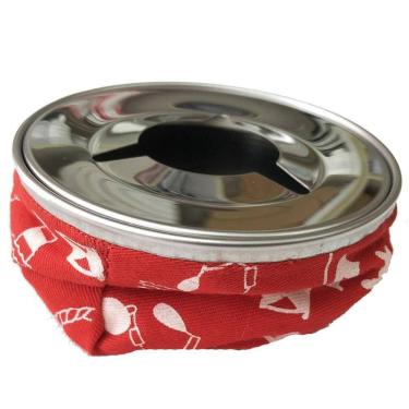 Imagem de Cinzeiro Inox E Tecido Com Desenhos Náuticos Vermelho