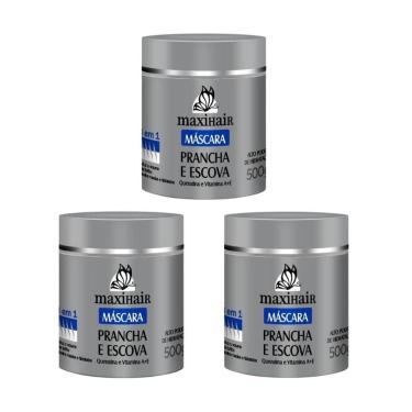 Imagem de Mascara Maxihair 500G Prancha E Escova 3 Em 1 - Kit Com 3Un