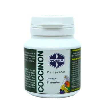 Imagem de Coccinon Vitasol Amgercal - 21 cápsulas - 15g Comprimido Premix Vitamina Tratamento Coccidiose Suplemento Vitamínico Solúvel para Pássaros e Aves Cativas