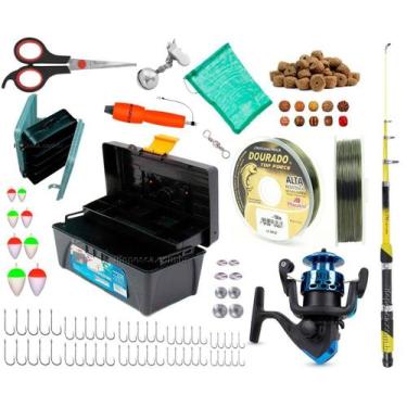 Imagem de Kit de Pescaria Vara Telescópica + Molinete C/ Caixa e Acessórios (Ref