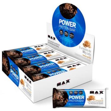 Imagem de Power protein bar barra de proteina caixa com 8 un de 90g peanut butte