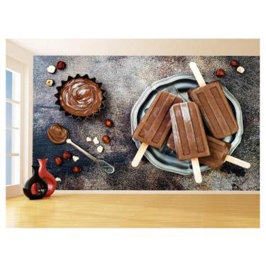 Imagem de Papel De Parede Alimentos Sorvete Palito Choco 3,5M Al383 - Você Decor