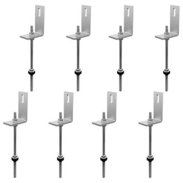 Imagem de Suporte Fixa Linha C Placa Solar Telha Fibro Madeira Kit 08 - Perfil M