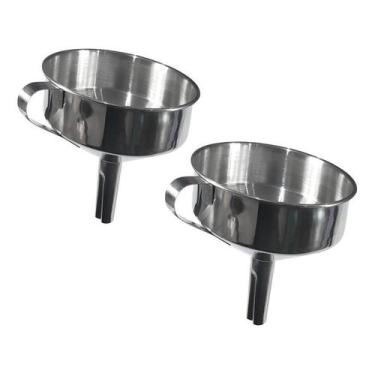 Imagem de Kit Funil Inox Reto 12 Cm 2 Unidades - Ke Home