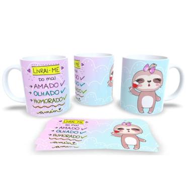 Imagem de Canecas de Porcelana Personalizadas Preguiçinha Motiva - Estampa Subli