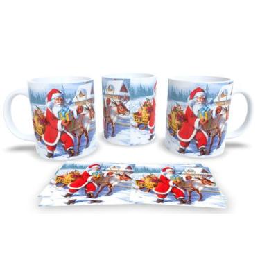 Imagem de Canecas de Porcelana Personalizadas Papai Noel 4 - Estampa Sublimada, 